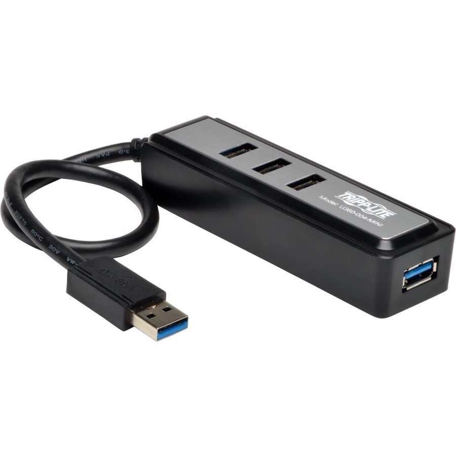 Tripp Lite Portable 4-Port USB 3.0 Superspeed Mini Hub w/ Built In Cable