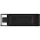 Kingston DataTraveler 70 DT70 128 GB USB 3.2 (Gen 1) Type C Flash Drive - Black