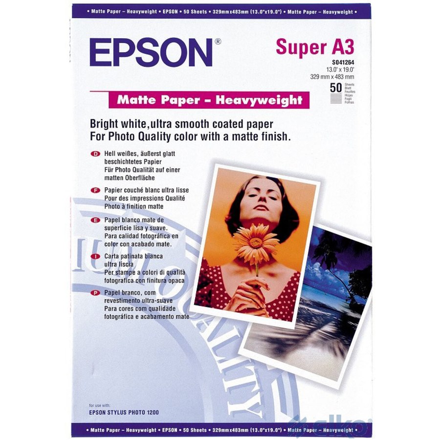 Epson C13S041264 Inkjet Matte Paper - White