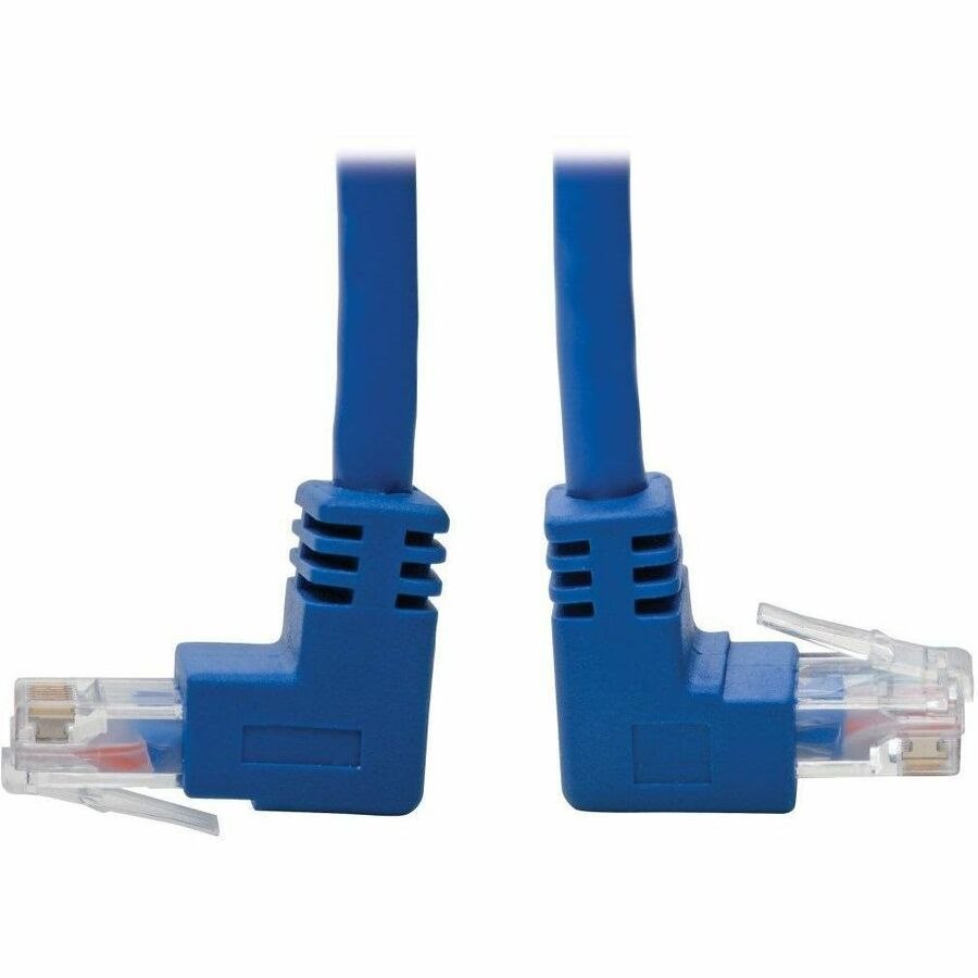 Eaton Tripp Lite Series Up/Down-Angle Cat6 Gigabit Molded UTP Ethernet Cable (RJ45 Up-Angle M to RJ45 Down-Angle M), Blue, 3 ft. (0.91 m)