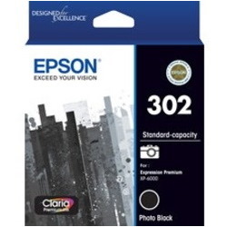 Epson Claria Premium 302 Original Standard Yield Inkjet Ink Cartridge - Photo Black - 1 Pack