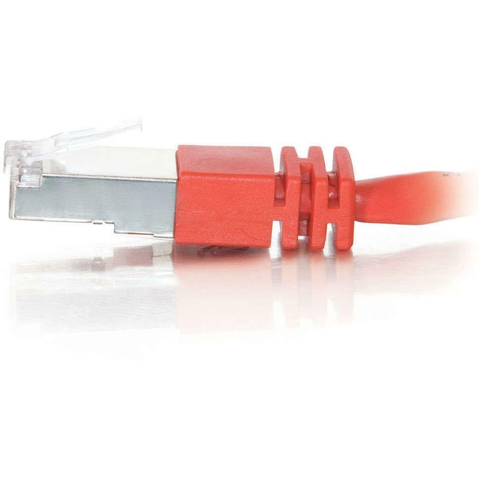 C2G-100ft Cat5e Molded Shielded (STP) Network Patch Cable - Red