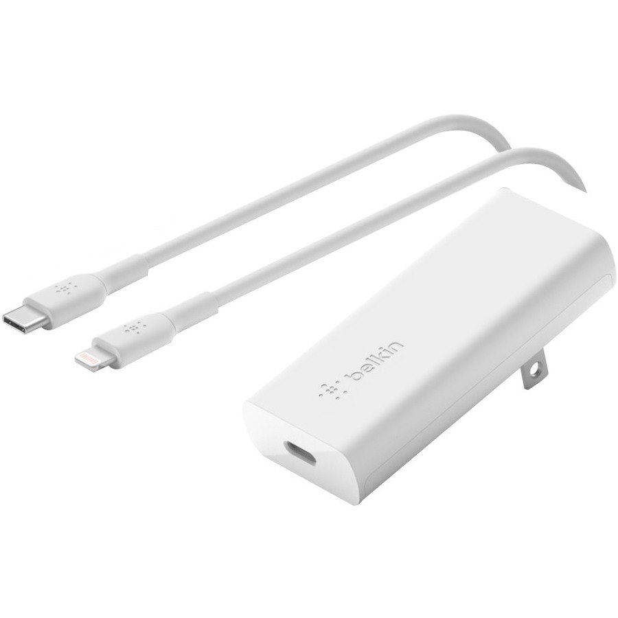 Belkin USB-C GaN Wall Charger 20W PD w/ USB-C to Lightning Cable and USB-C PD for iPhone, iPad, AirPods, and More