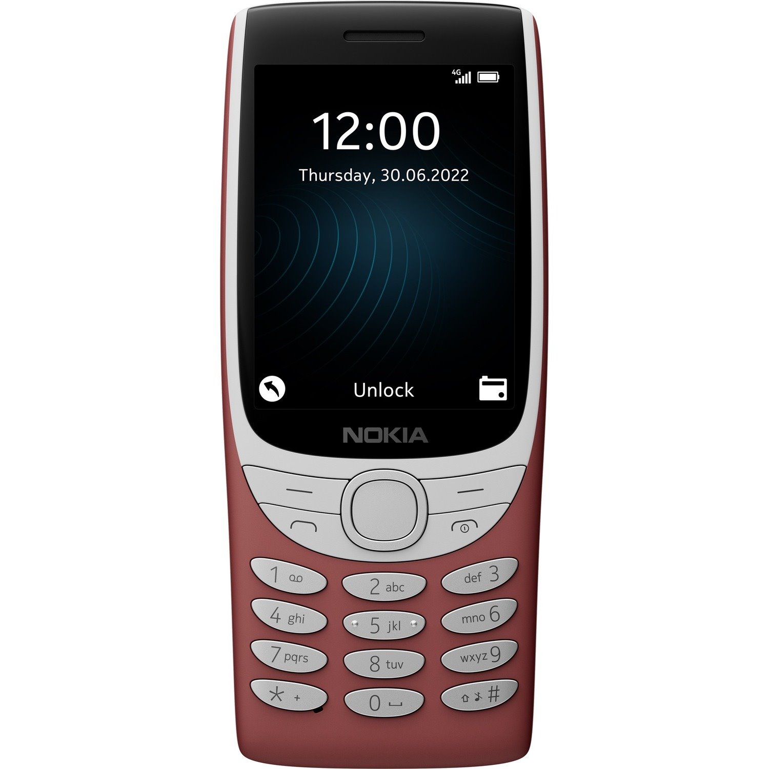 Nokia 8210 128 MB Feature Phone - 7.1 cm (2.8") TFT LCD QVGA 240 x 320 - Cortex A71 GHz - 48 MB RAM - Series 30+ - 4G - Red