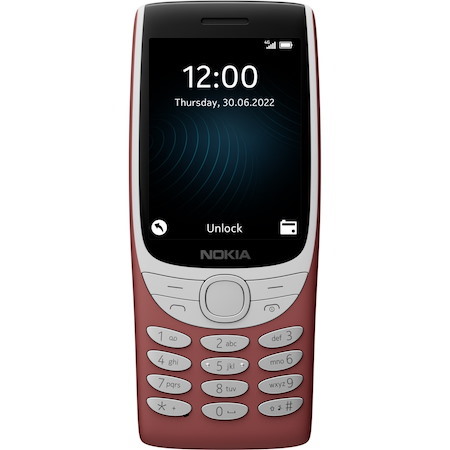 Nokia 8210 128 MB Feature Phone - 2.8" TFT LCD QVGA 240 x 320 - Cortex A71 GHz - 48 MB RAM - Series 30+ - 4G - Red