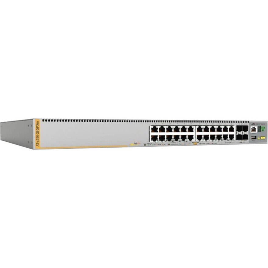 Allied Telesis x530 x530-28GPXM 24 Ports Manageable Layer 3 Switch - Gigabit Ethernet, 5 Gigabit Ethernet, 10 Gigabit Ethernet - 10GBase-X, 5GBase-T, 10/100/1000Base-T