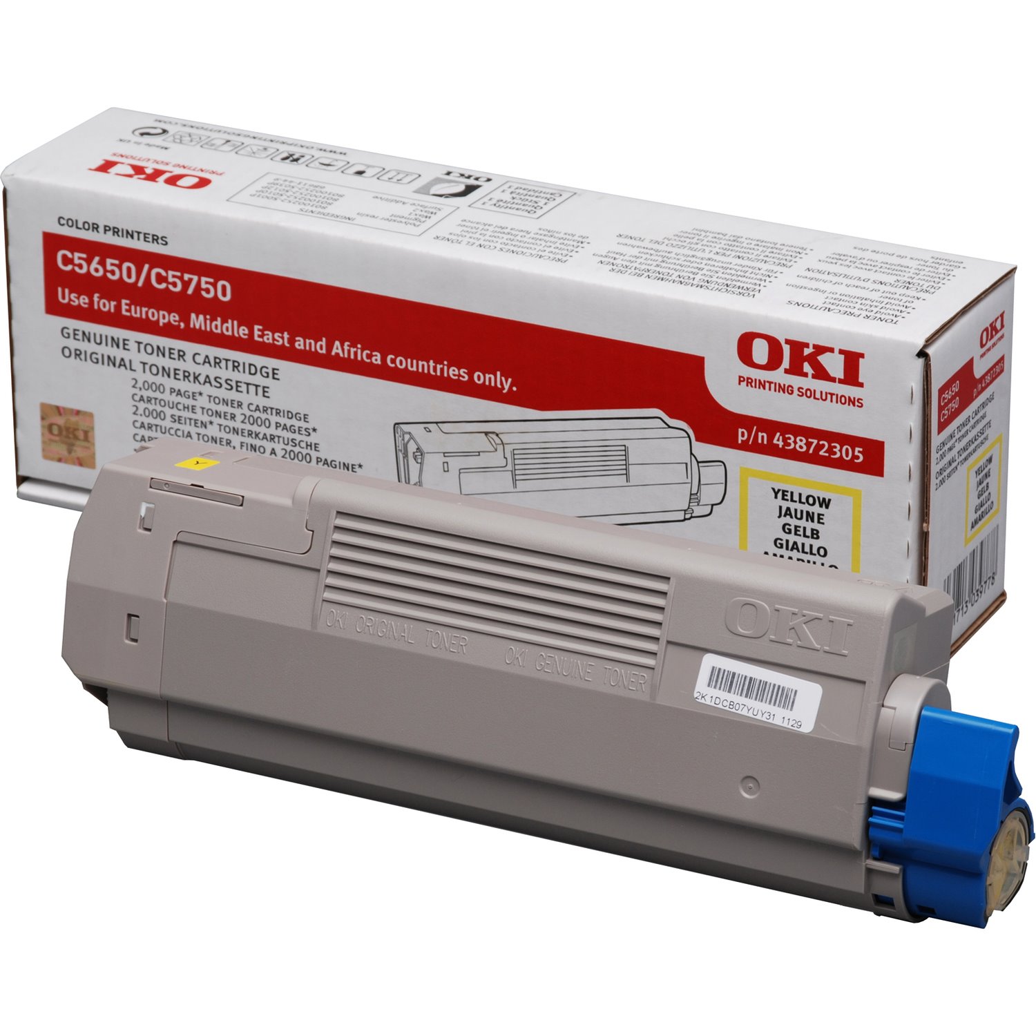 Oki 43872305 Original LED Toner Cartridge - Yellow Pack