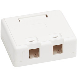 Tripp Lite by Eaton Surface-Mount Box for Keystone Jack 2-Port Wall Celling White