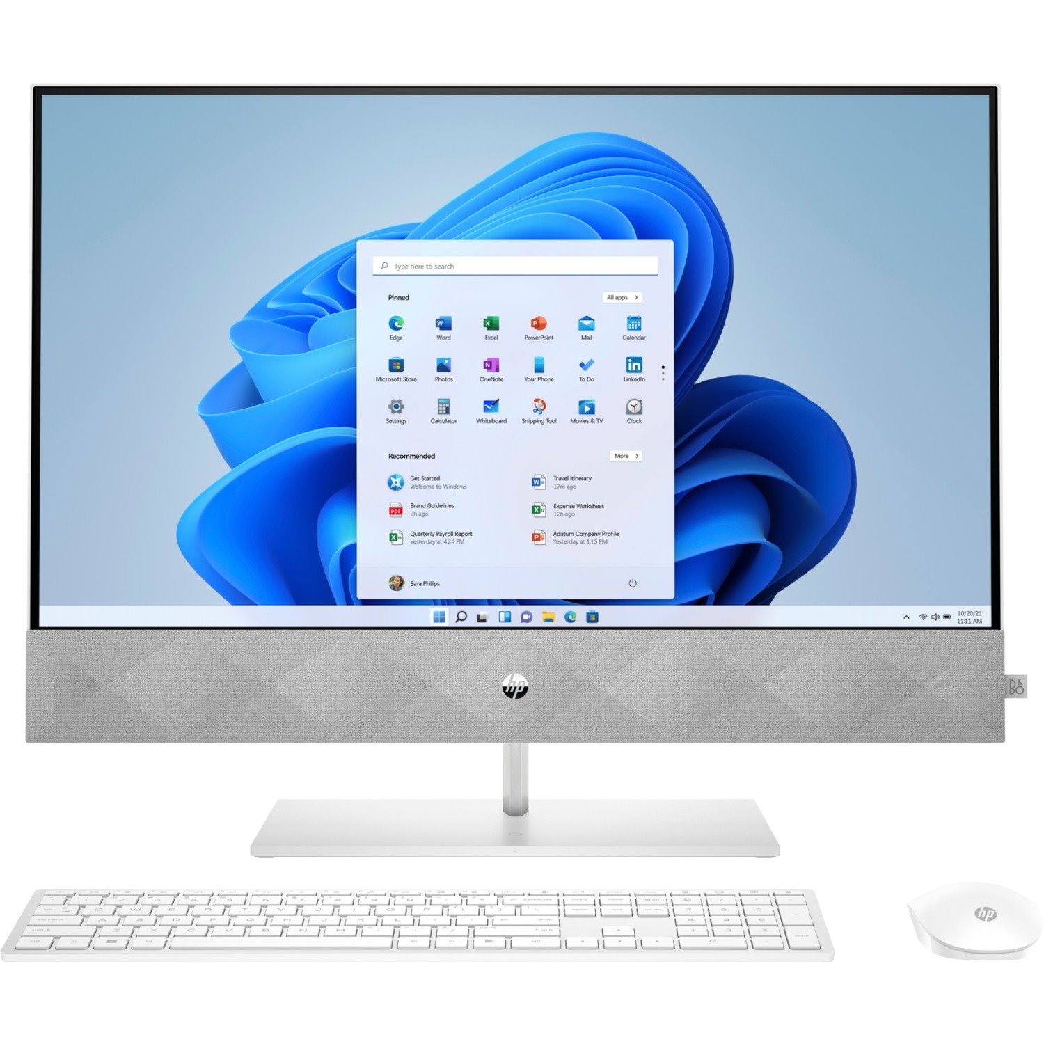 HP Pavilion 27-d1025na All-in-One Computer - Intel Core i7 11th Gen i7-11700T - 16 GB - 1 TB SSD - 68.6 cm (27") Full HD - Desktop - Snowflake White