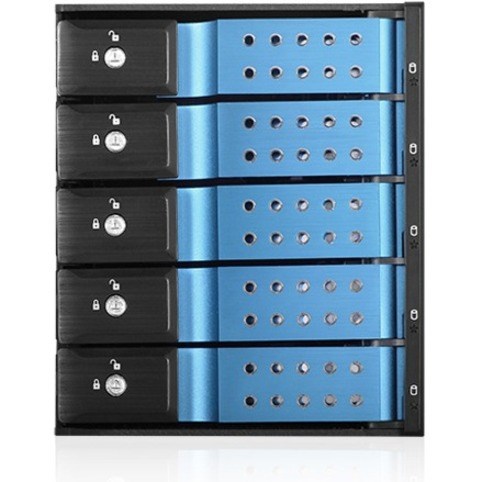 iStarUSA BPN-DE350HD Drive Enclosure for 5.25" - Serial ATA/600 Host Interface Internal - Black, Blue