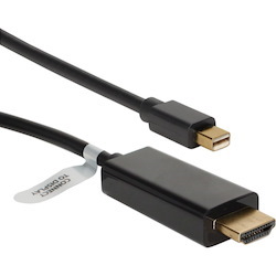 QVS 3ft Mini DisplayPort/Thunderbolt to HDMI Digital Video Black Cable