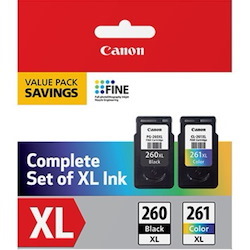 Canon PG-260 XL / CL-261 XL Original High Yield Inkjet Ink Cartridge - Value Pack - Black, Cyan, Magenta, Yellow - 2 / Pack