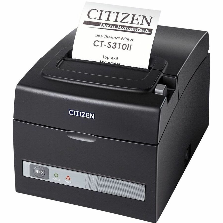 Citizen CT-S310II Kitchen, Kiosk, Coupon, Ticketing, Weight Scale, POS System Direct Thermal Printer - Two-color - Receipt Print - USB - Serial - With Cutter - Black