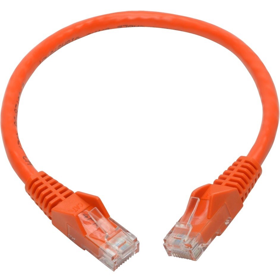 Eaton Tripp Lite Series Cat6 Gigabit Snagless Molded (UTP) Ethernet Cable (RJ45 M/M), PoE, Orange, 1 ft. (0.31 m)