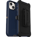 OtterBox Defender Rugged Carrying Case (Holster) Apple iPhone 14 Smartphone - Blue Suede Shoes