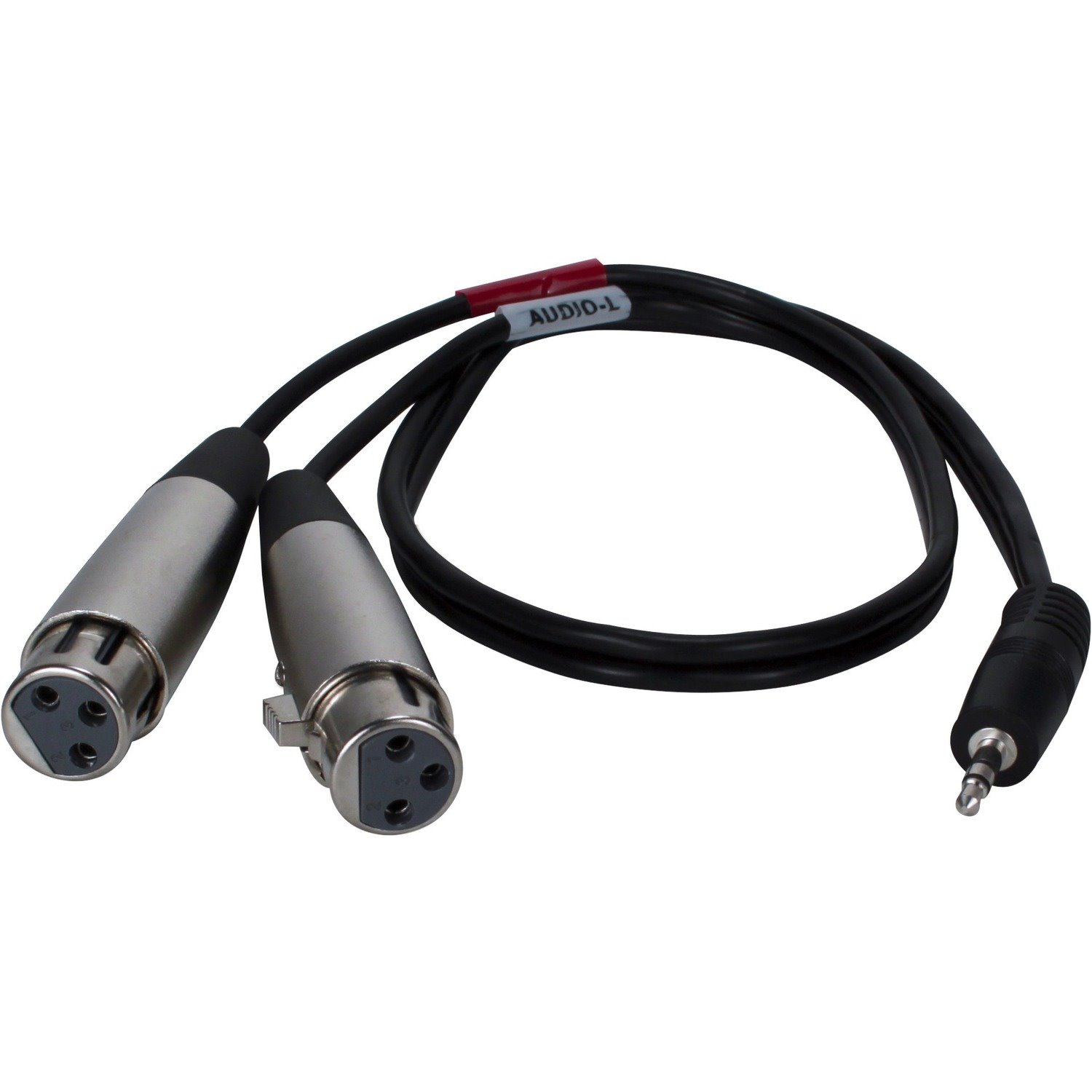 QVS 2ft 3.5mm Male to Dual-XLR Female Dual-Microphone Audio Y-Cable