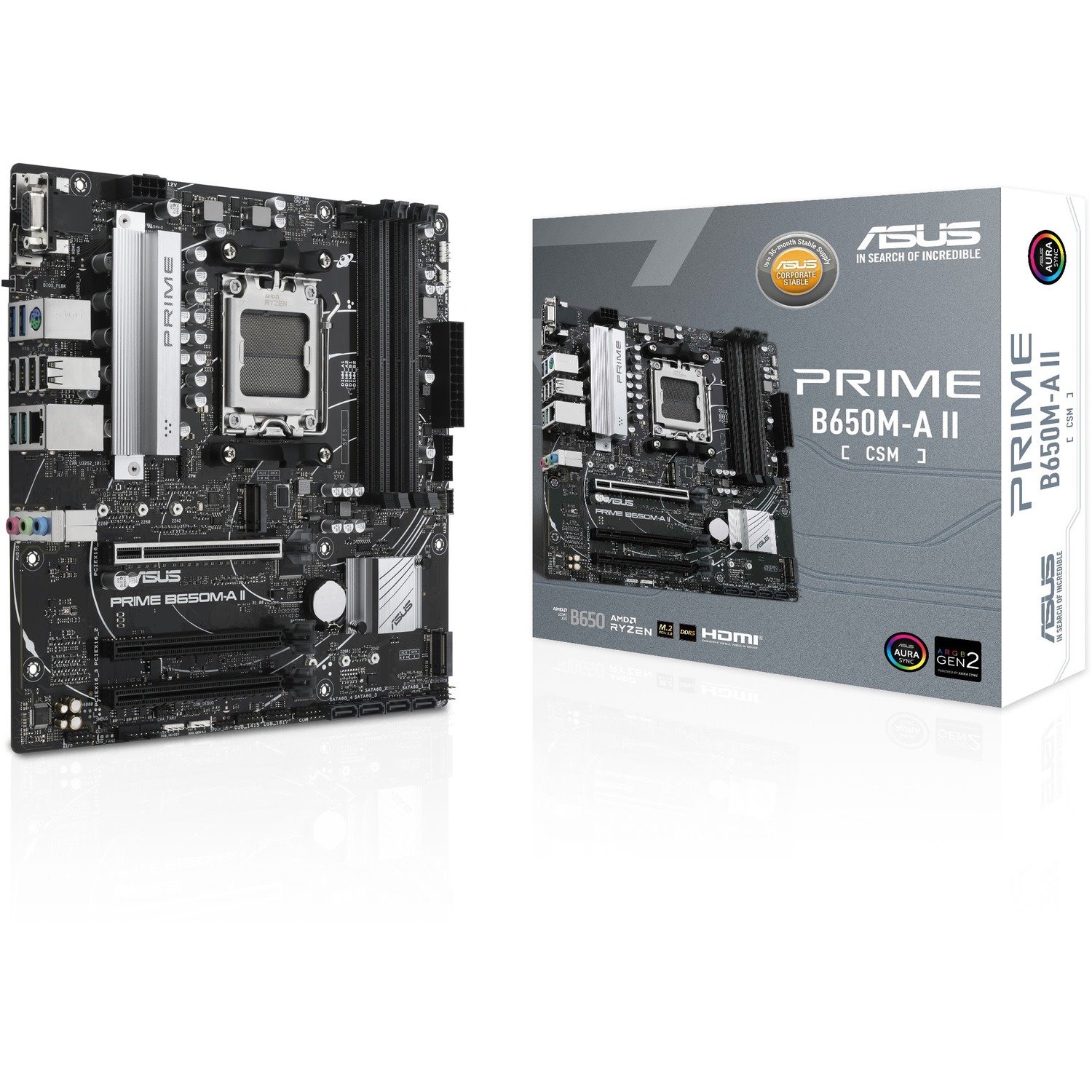 Asus Prime B650M-A II-CSM Gaming Desktop Motherboard - AMD B650 Chipset - Socket AM5 - Micro ATX