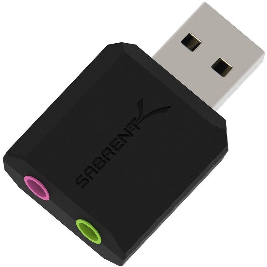 Sabrent USB External Stereo 3D Sound Adapter | Black