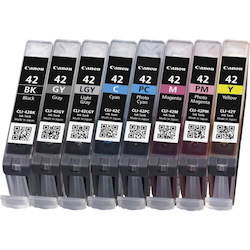 Canon CLI-42 Original Inkjet Ink Cartridge - Multi-pack - Black, Grey, Light Grey - 8 / Pack