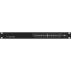 Ubiquiti EdgeSwitch 24 - 24-Port Managed PoE+ Gigabit Switch, 2 SFP, 250W Total Power Output - Supports PoE+ And 24V Passive