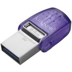 Kingston DataTraveler microDuo 3C DTDUO3CG3 64 GB USB 3.2 (Gen 1) Type C Flash Drive - Purple