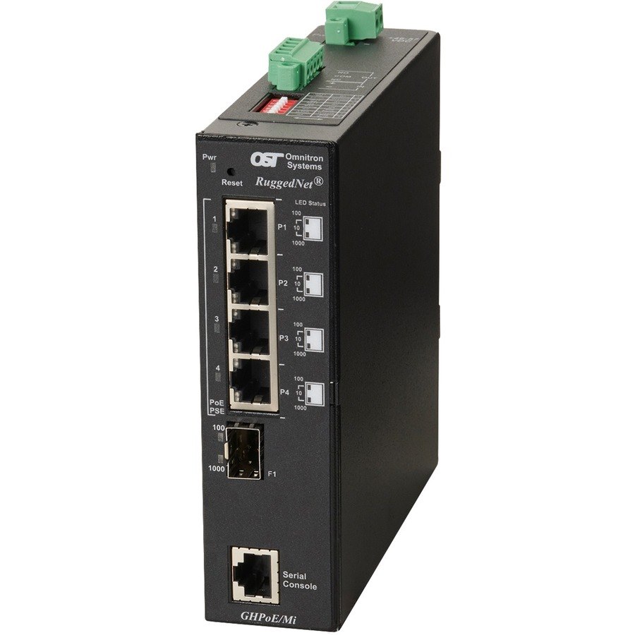 Omnitron Systems RuggedNet Managed Industrial Gigabit High Power 60W PoE, SFP, RJ-45, Ethernet Fiber Switch