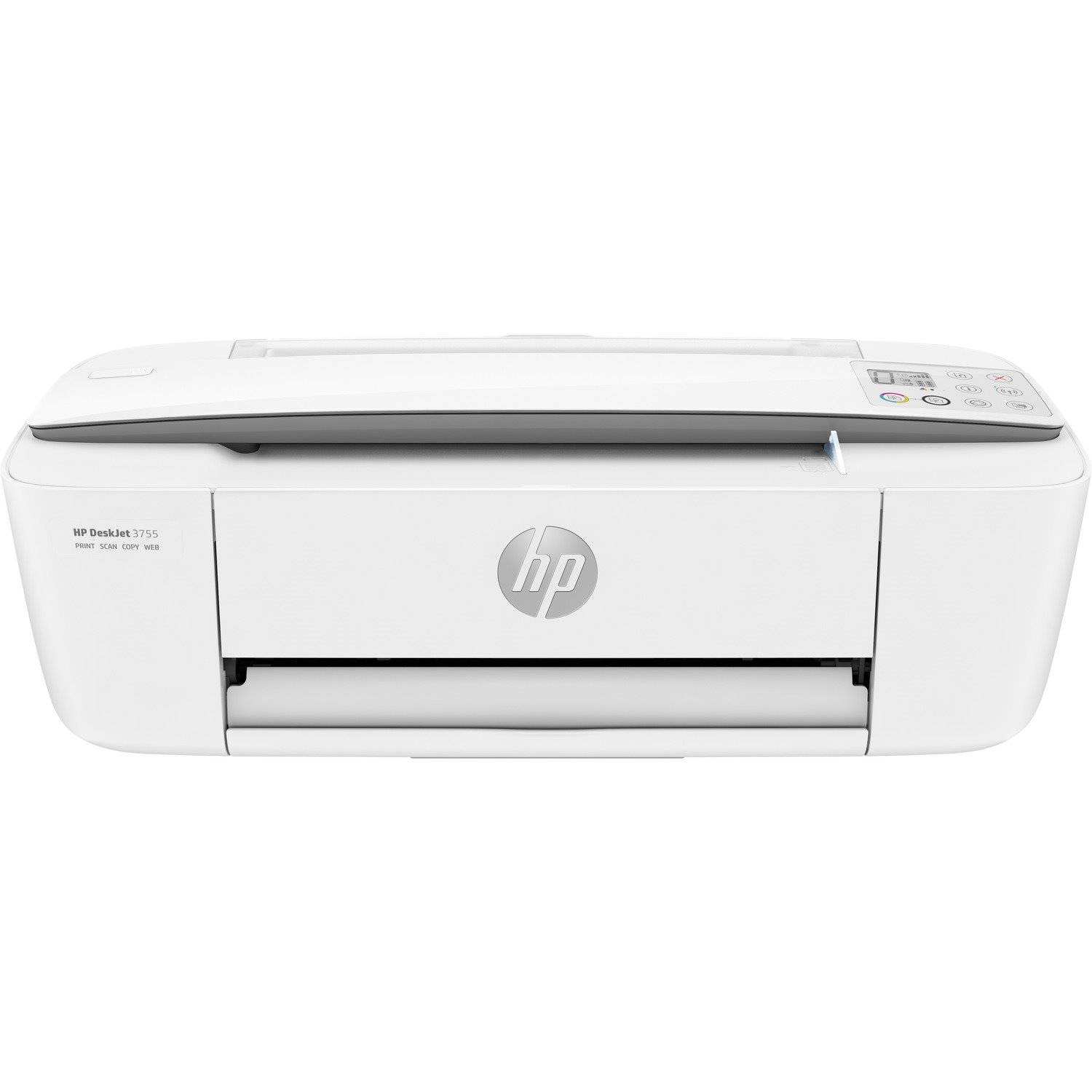 HP Deskjet 3755 Wireless Inkjet Multifunction Printer-Color-Copier/Scanner-19 ppm Mono/15 ppm Color Print-4800x1200 Print-Manual Duplex Print-1000 Pages Monthly-60 sheets Input-Color Scanner-600 Optical Scan-Wireless LAN-HP ePrint