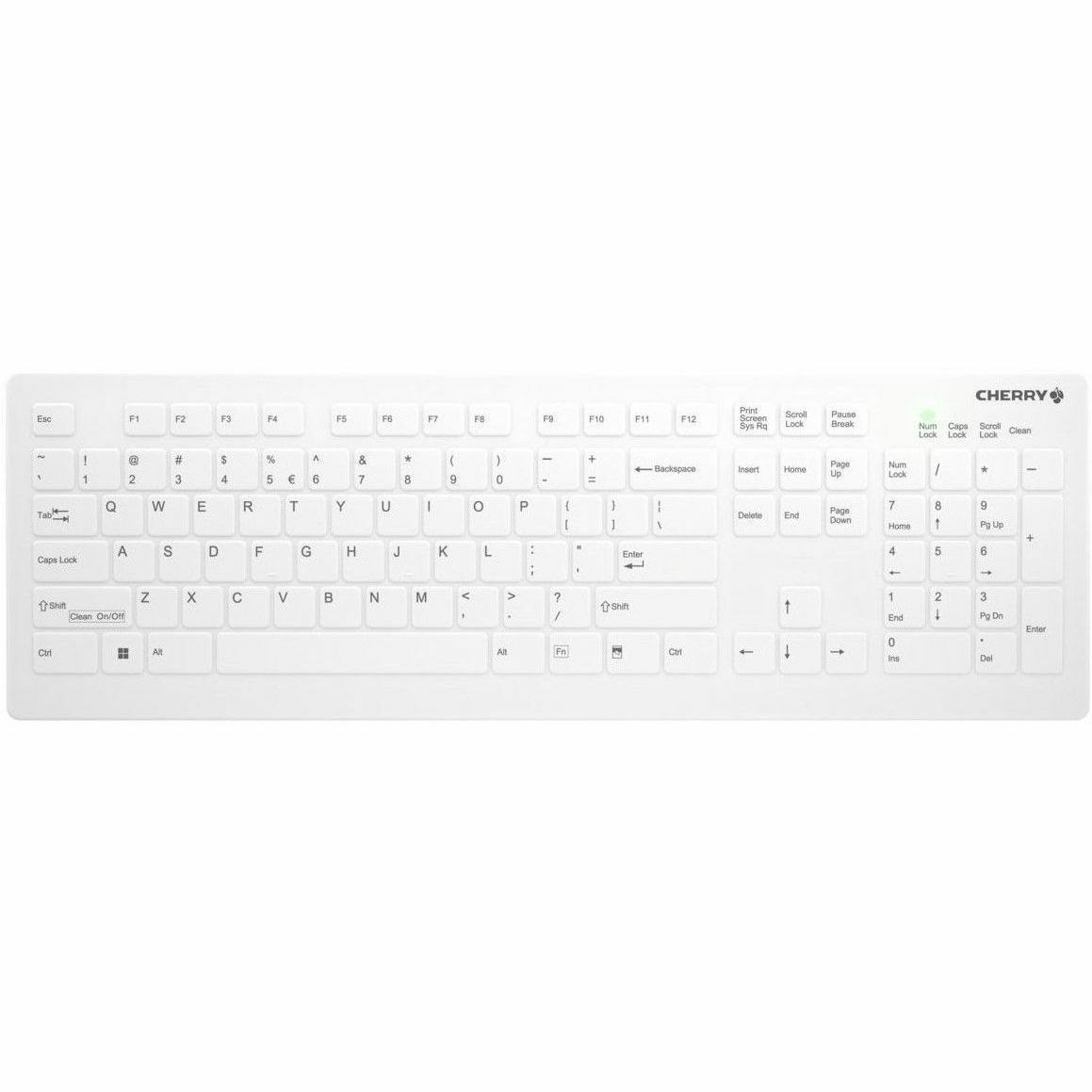 Active Key AK-C8112 Keyboard - Wireless Connectivity - USB Type A Interface - Spanish - White