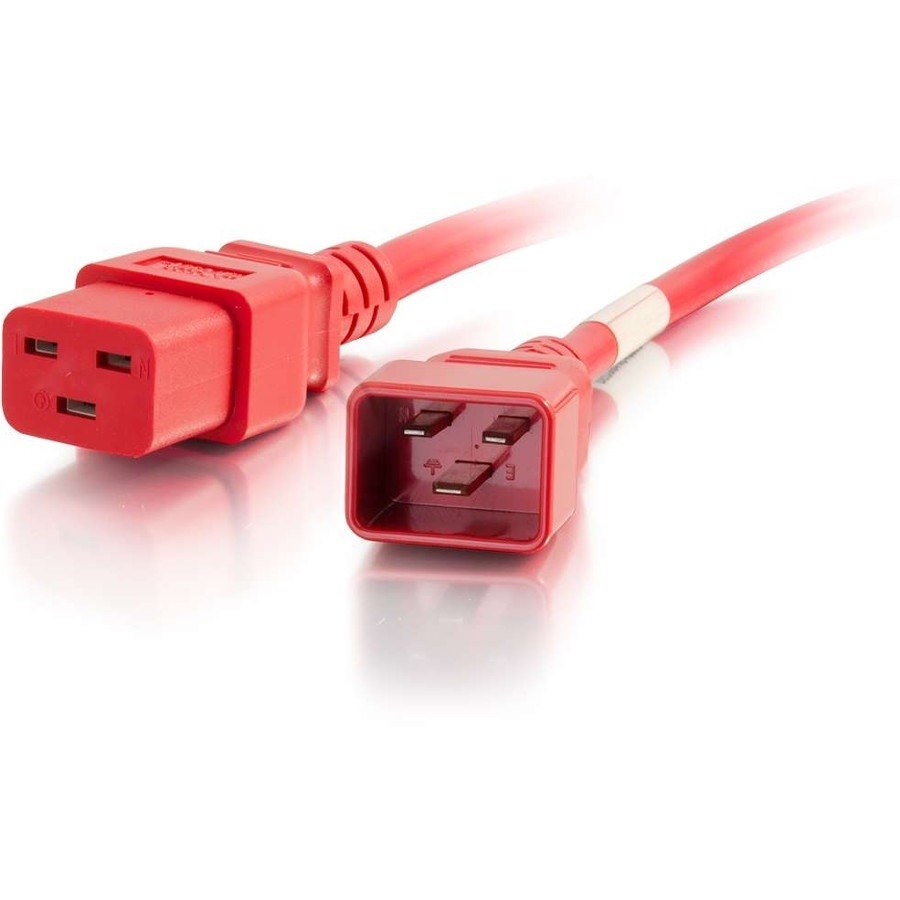 C2G 10ft 12AWG Power Cord (IEC320C20 to IEC320C19) -Red