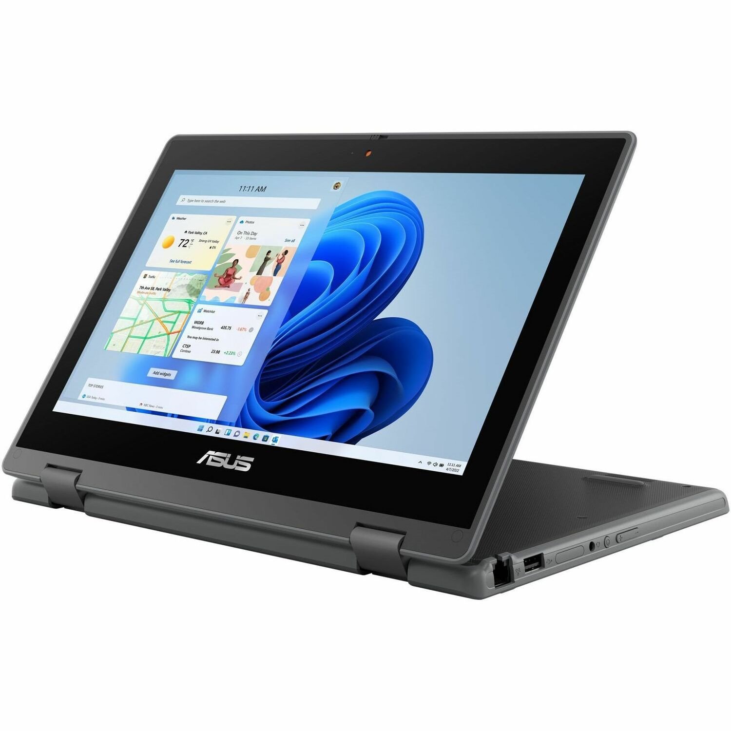 Asus BR1100F BR1100F-C41XAS-3Y 29.5 cm (11.6") Touchscreen Rugged Convertible 2 in 1 Notebook - HD - Intel Celeron N4500 - 4 GB - 128 GB Flash Memory - Dark Grey