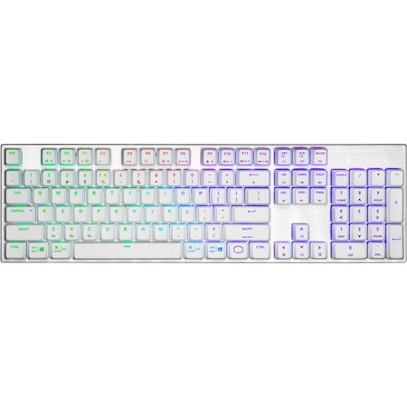 Cooler Master SK653 Gaming Keyboard - Wired/Wireless Connectivity - USB Type A Interface - RGB LED - English (US) - Silver/White