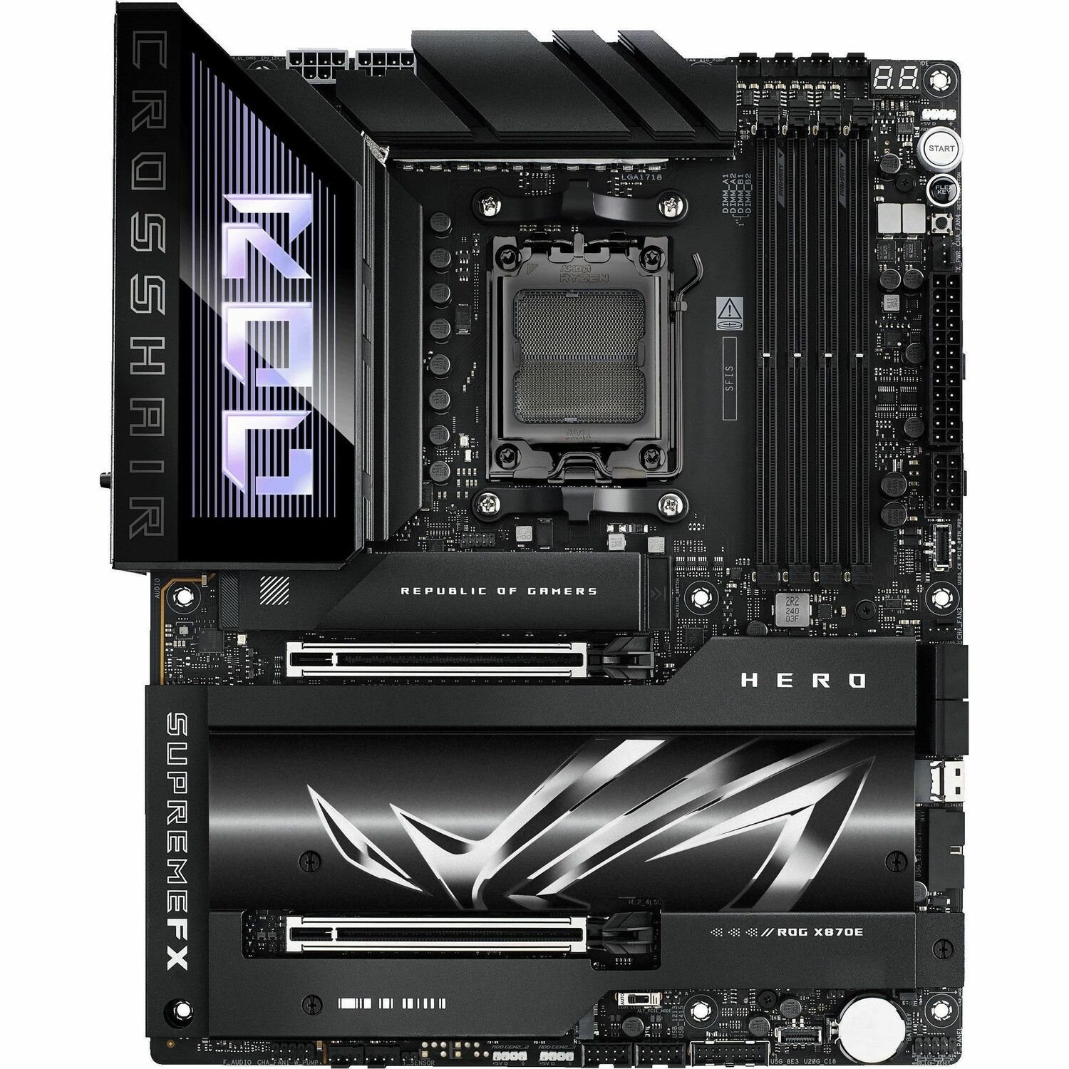 Asus ROG Crosshair X870E HERO Gaming Desktop Motherboard - AMD X870E Chipset - Socket AM5 - ATX