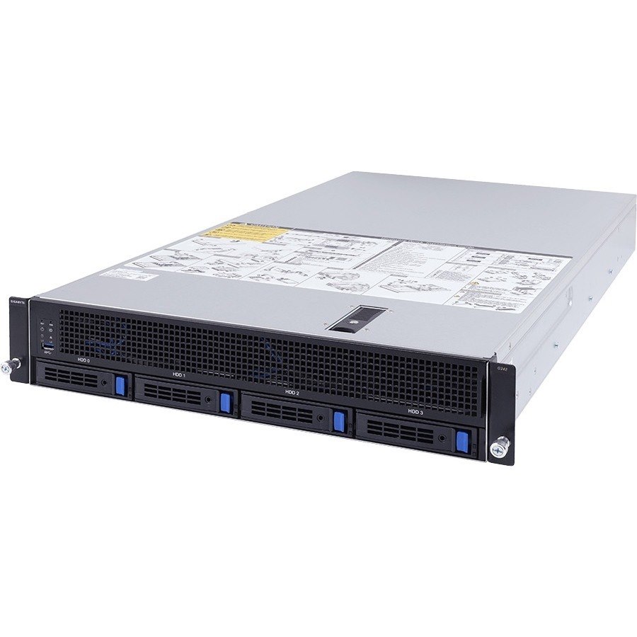 Gigabyte G242-Z11 Barebone System - 2U Rack-mountable - Socket SP3 - 1 x Processor Support