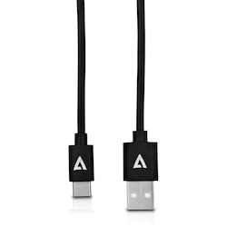 V7 Black USB Cable USB 2.0 A Male to USB-C Male 2m 6.6ft