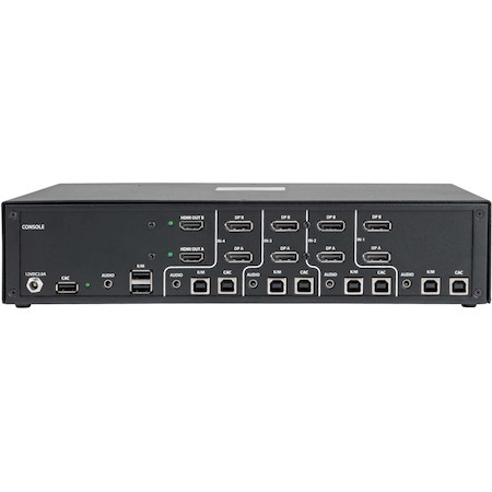 Tripp Lite by Eaton Secure KVM Switch 4-Port HDMI to DisplayPort Dual Monitor 4K NIAP PP3.0 Certified Audio CAC TAA