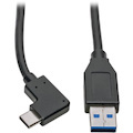 Eaton Tripp Lite Series USB-C to USB-A Cable (M/M), Right-Angle C, USB 3.2 Gen 1 (5 Gbps), Thunderbolt 3 Compatible, 3 ft. (0.91 m)