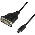 StarTech.com USB C to Serial Adapter Cable 16" (40cm) - USB Type-C to Serial RS232 (DB9) Cable Converter - Male/Male - Windows/Mac/Linux
