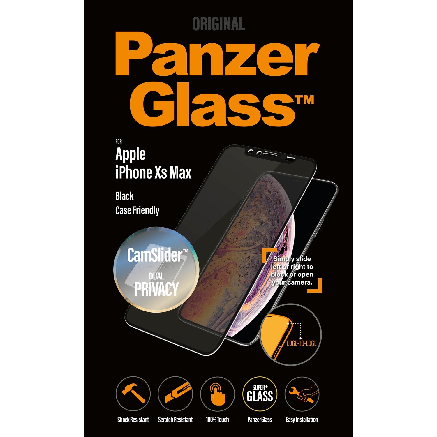 PanzerGlass Original Tempered Glass Anti-glare Privacy Screen Protector - Black