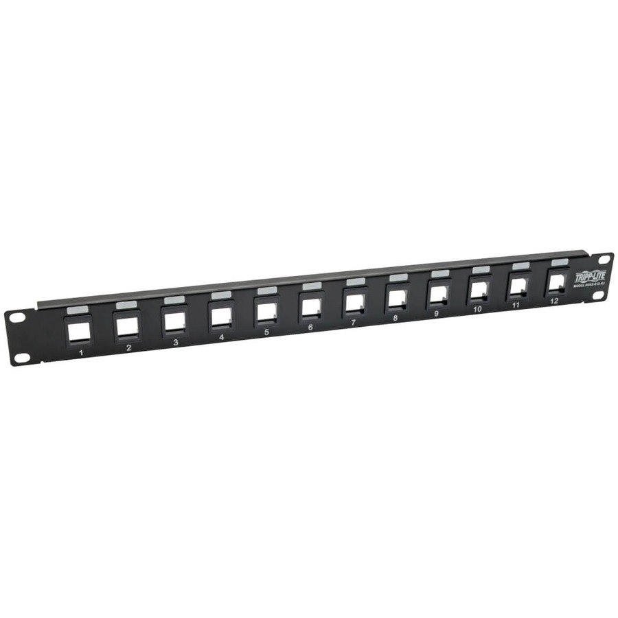 Tripp Lite by Eaton 12-Port 1U Rack-Mount Unshielded Blank Keystone/Multimedia Patch Panel, RJ45 Ethernet, USB, HDMI, Cat5e/6