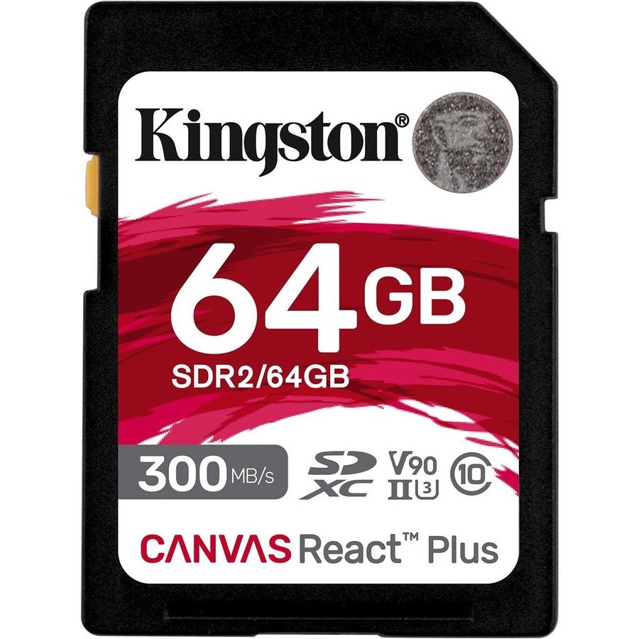 Kingston Canvas React Plus 64 GB Class 10/UHS-II (U3) V90 SDXC