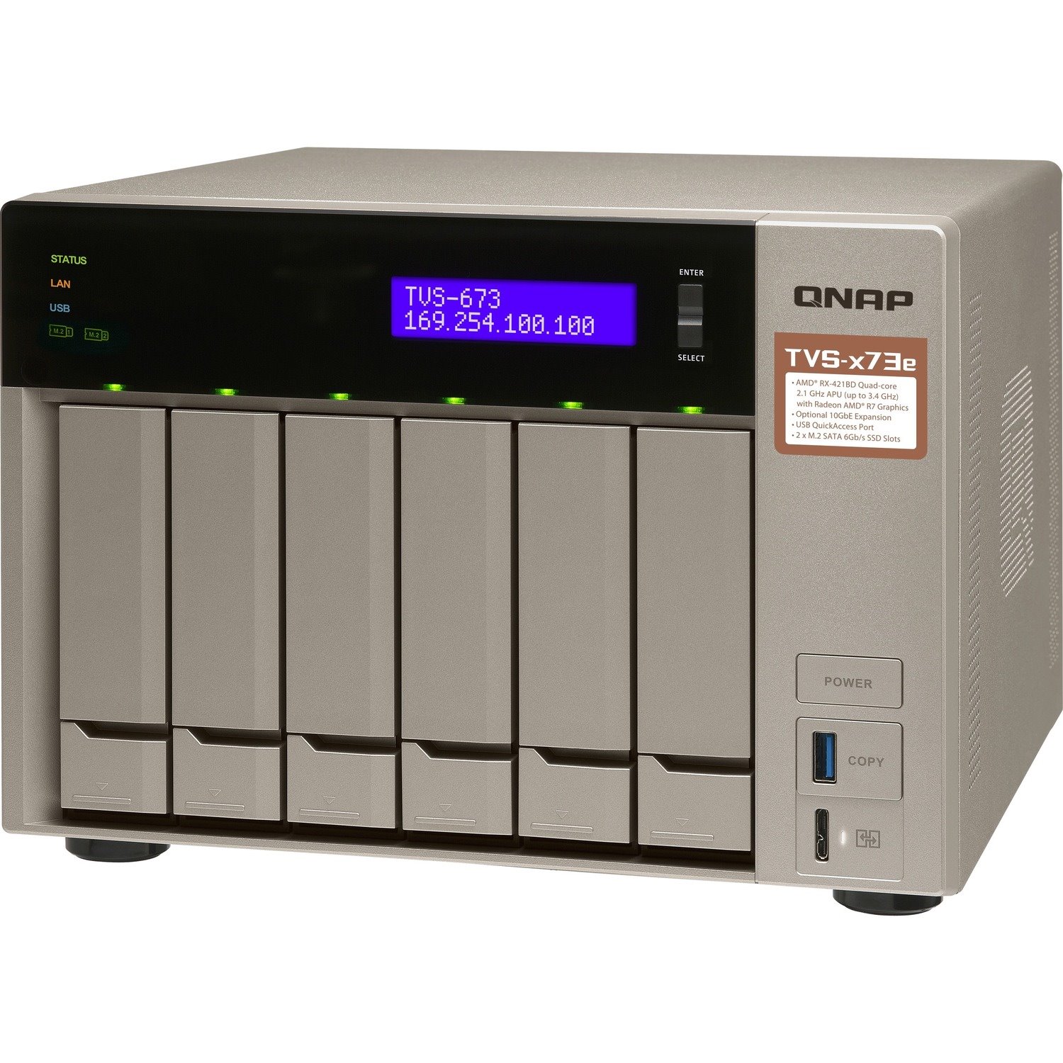 QNAP Powerful NAS with AMD RX-421BD Quad-Core APU and PCIe Expandability