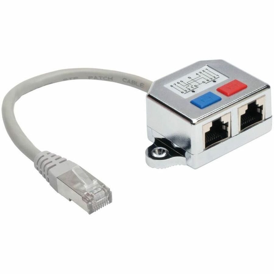 Eaton Tripp Lite Series 2-to-1 RJ45 Network Signal Splitter (M/2xF) - 10/100 Mbps Ethernet, Cat5/Cat5e, 6 in. (15 cm)