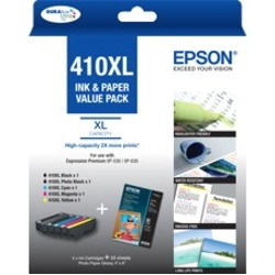 Epson Claria Premium 410XL Original Inkjet Ink Cartridge/Paper Kit - Value Pack - Photo Black, Black, Magenta, Yellow, Cyan Pack