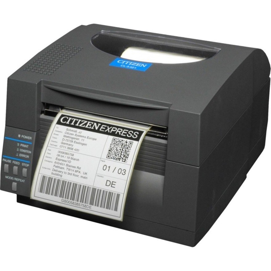 Citizen CL-S521II Desktop Direct Thermal Printer - Monochrome - Label Print - USB - Serial