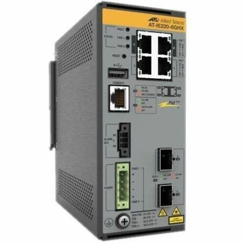 Allied Telesis IE220 IE220-6GHX 4 Ports Manageable Ethernet Switch - Gigabit Ethernet, 10 Gigabit Ethernet - 10/100/1000Base-T, 10GBase-X - TAA Compliant