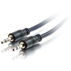 C2G 50ft 3.5mm Stereo Audio Cable with Low Profile Connectors - Plenum Rated - Aux Cable - M/M