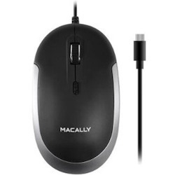 Macally USB-C Optical Quiet Click Mouse for Mac/PC Black & Space Gray