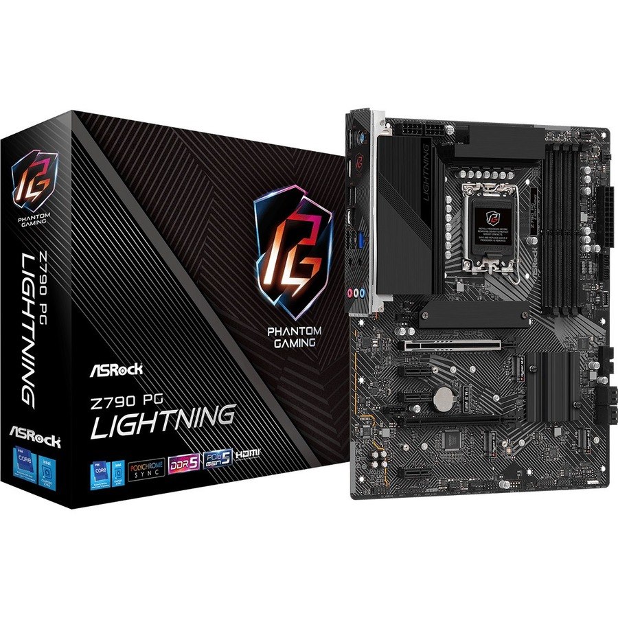 ASRock Z790 PG Lightning Gaming Desktop Motherboard - Intel Z790 Chipset - Socket LGA-1700 - ATX