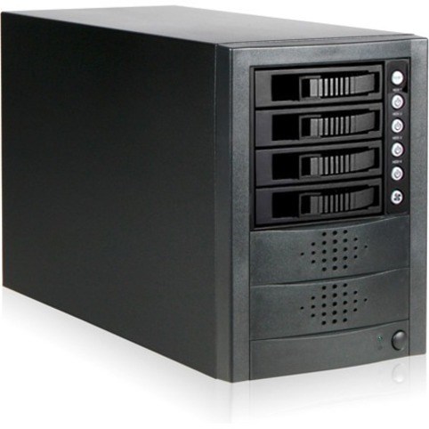 RAIDage JAGE5BT4HDBK Drive Enclosure 12Gb/s SAS, SATA/600 - Mini-SAS HD Host Interface Tower - Black