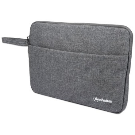 Seattle Laptop Sleeve 14.5" , Grey, Padded, Extra Soft Internal Cushioning, Main Compartment with double zips, Zippered Front Pocket, Carry Loop, Water Resistant and Durable, Notebook Slipcase, Three Year Warranty